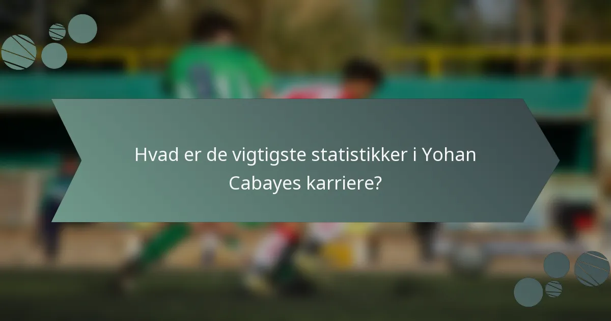 Hvad er de vigtigste statistikker i Yohan Cabayes karriere?