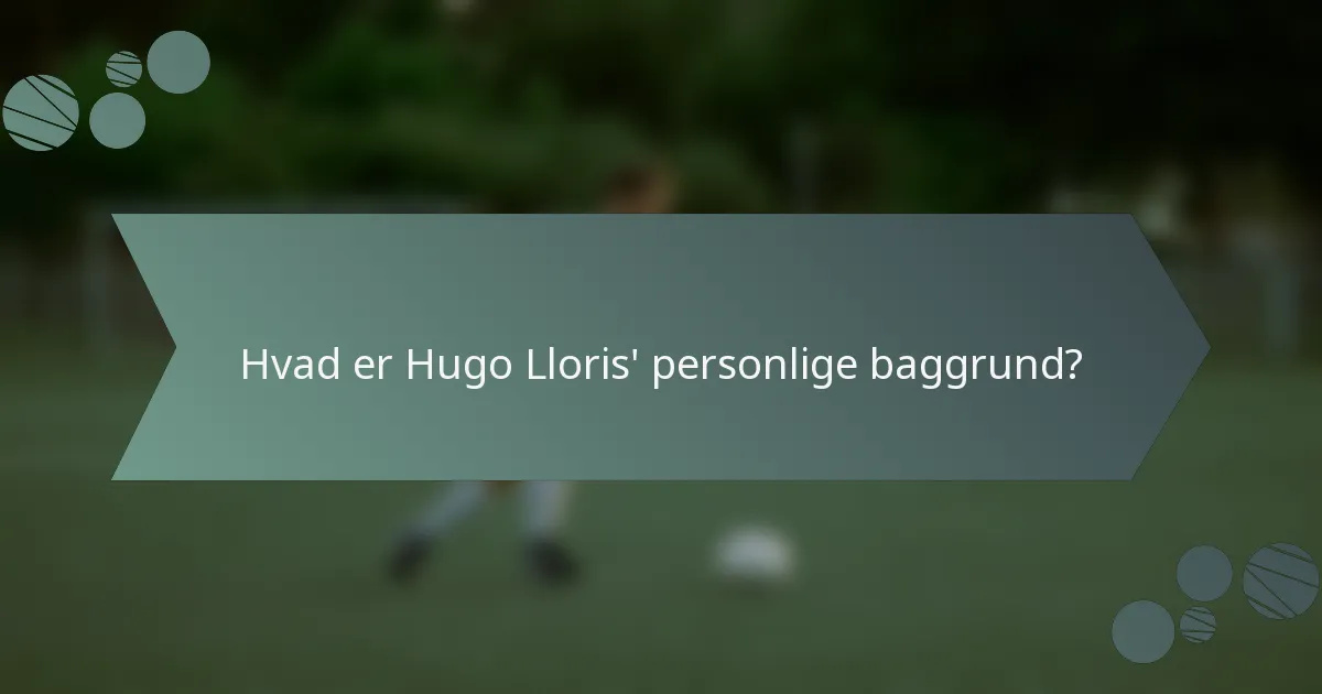 Hvad er Hugo Lloris' personlige baggrund?