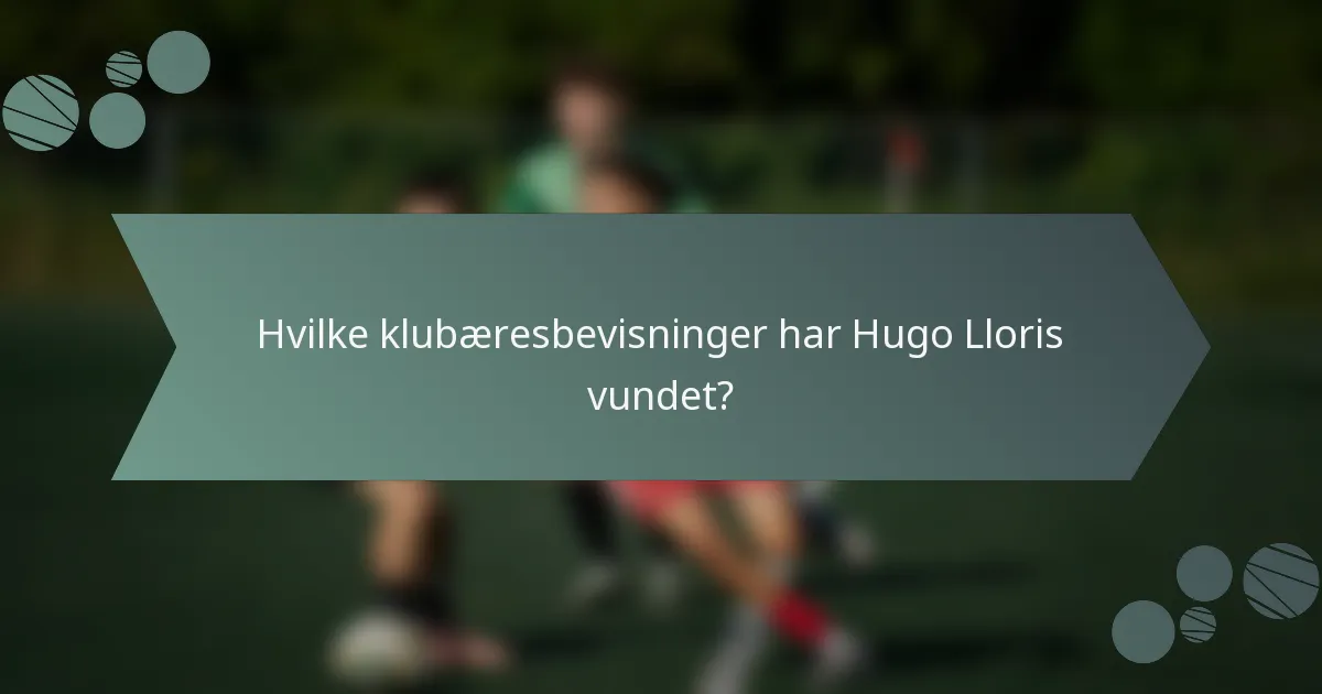 Hvilke klubæresbevisninger har Hugo Lloris vundet?