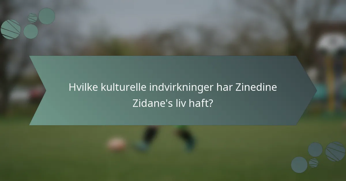 Hvilke kulturelle indvirkninger har Zinedine Zidane's liv haft?