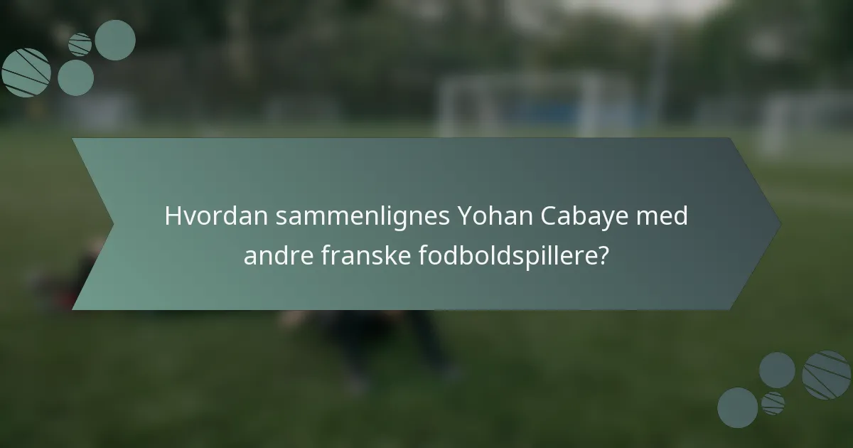 Hvordan sammenlignes Yohan Cabaye med andre franske fodboldspillere?